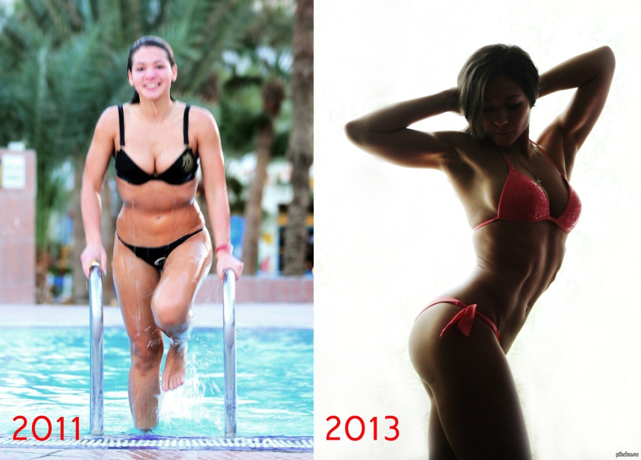 Похудение в бассейне до и после фото
