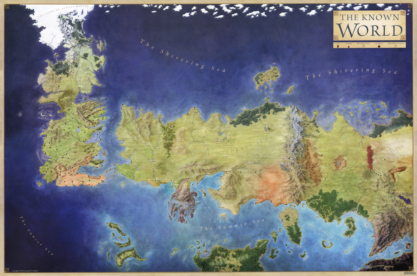 Карта игры престолов полная мира