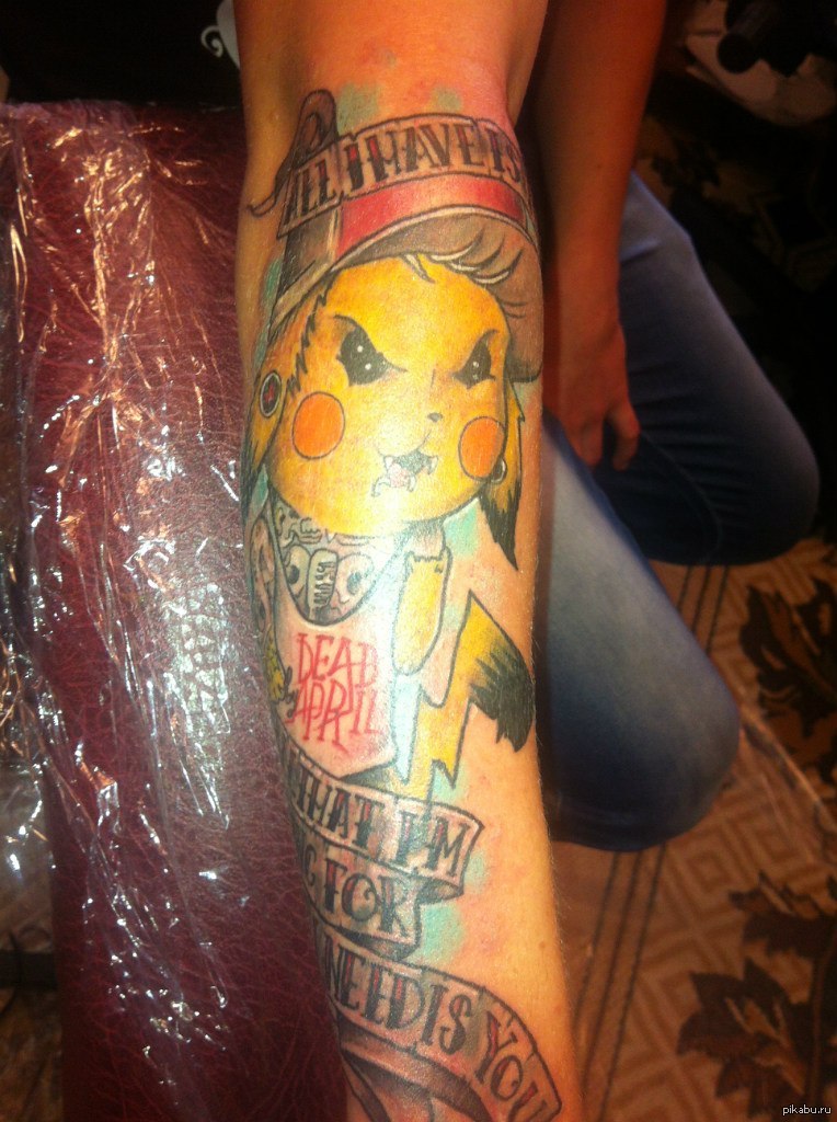 I recently did it myself, what do you say? - My, Tattoo, Pikachu, Dead By April