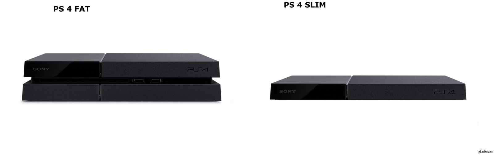 Чем отличается slim. Ps2 Slim ps4 fat. PLAYSTATION 4 fat Slim Pro. Ps4 fat Slim super Slim. Ps4 fat vs ps4 Slim.