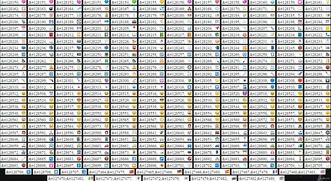 Символы в несколько строк. Коды смайлов. Код смайлика. Коды смайлов ВКОНТАКТЕ. Коды смайликов в ВК.