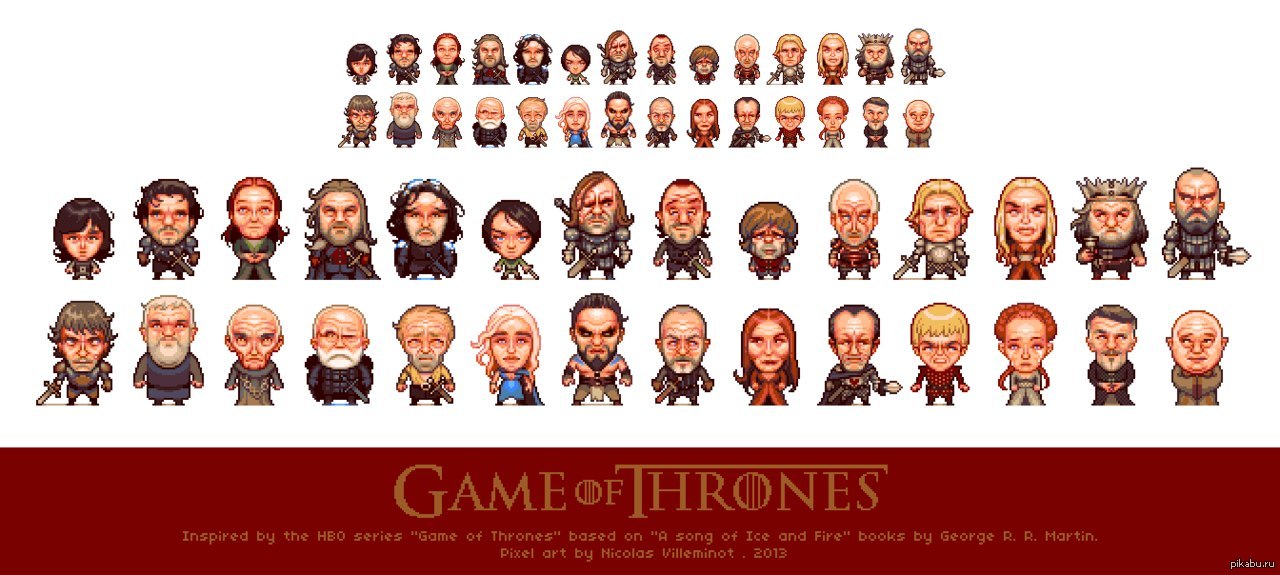 Game of Thrones characters in pixel art - Game of Thrones, Pixel Art