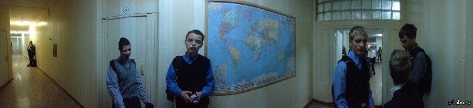 A friend decided to make a panorama at school... - My, Панорама, School