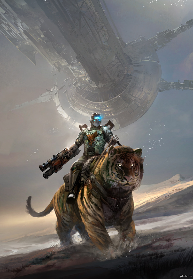 Универсальный арт. Арт Sci Fi Dead Space. Фантастический тигр. Тигр в космосе. Тигр арт фэнтези космос.