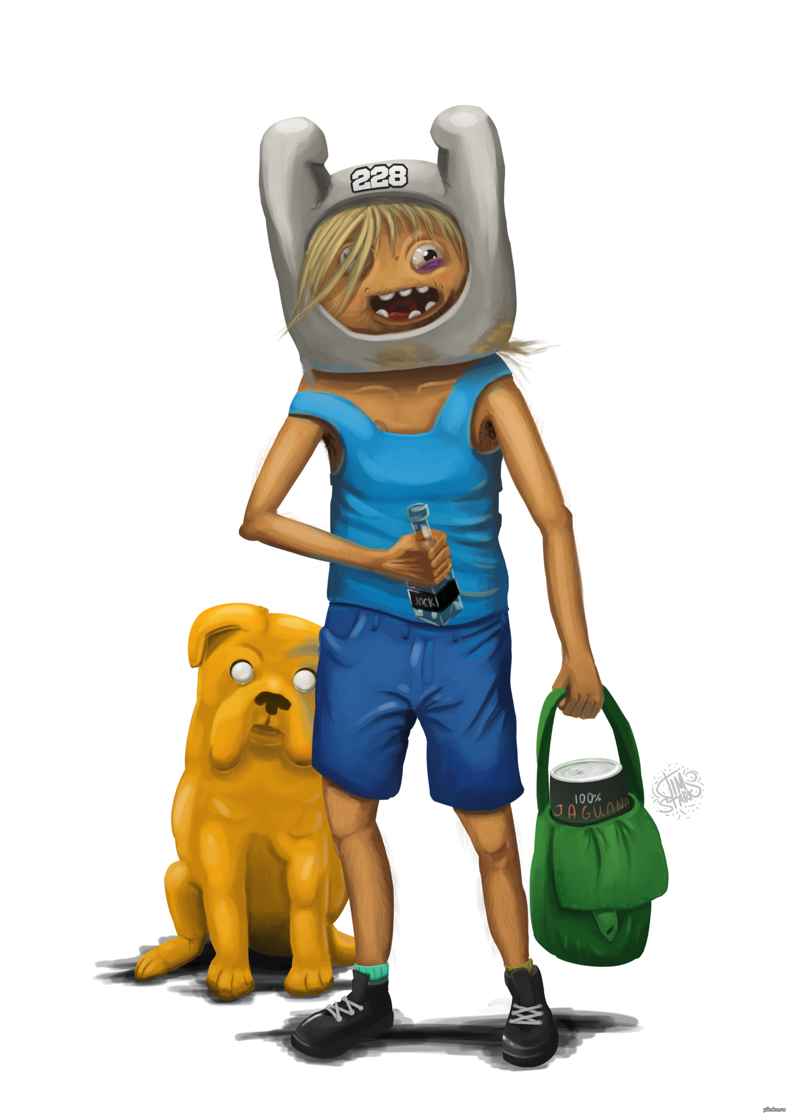 Фин и Джейк в России - Timstark, Adventure Time, Фин, Джейк, Рисунок, Мультфильмы, Finn the Human, Jake the Dog