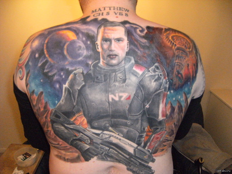 Татуировка для любителей Mass Effect, Mass Effect, Тату, Фотография.