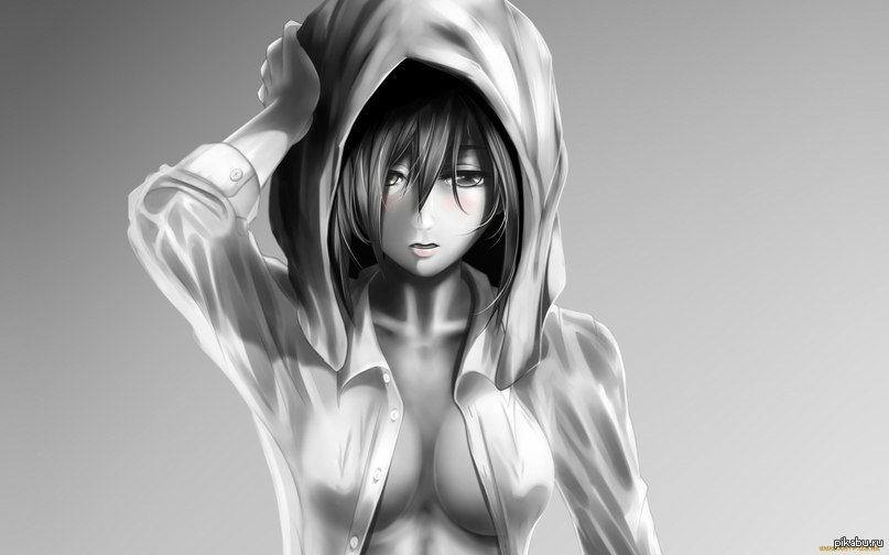 Mikasa - NSFW, Микаса, Титан, Сиськи, Няша, Арт, Mikasa Ackerman, Атака Титанов