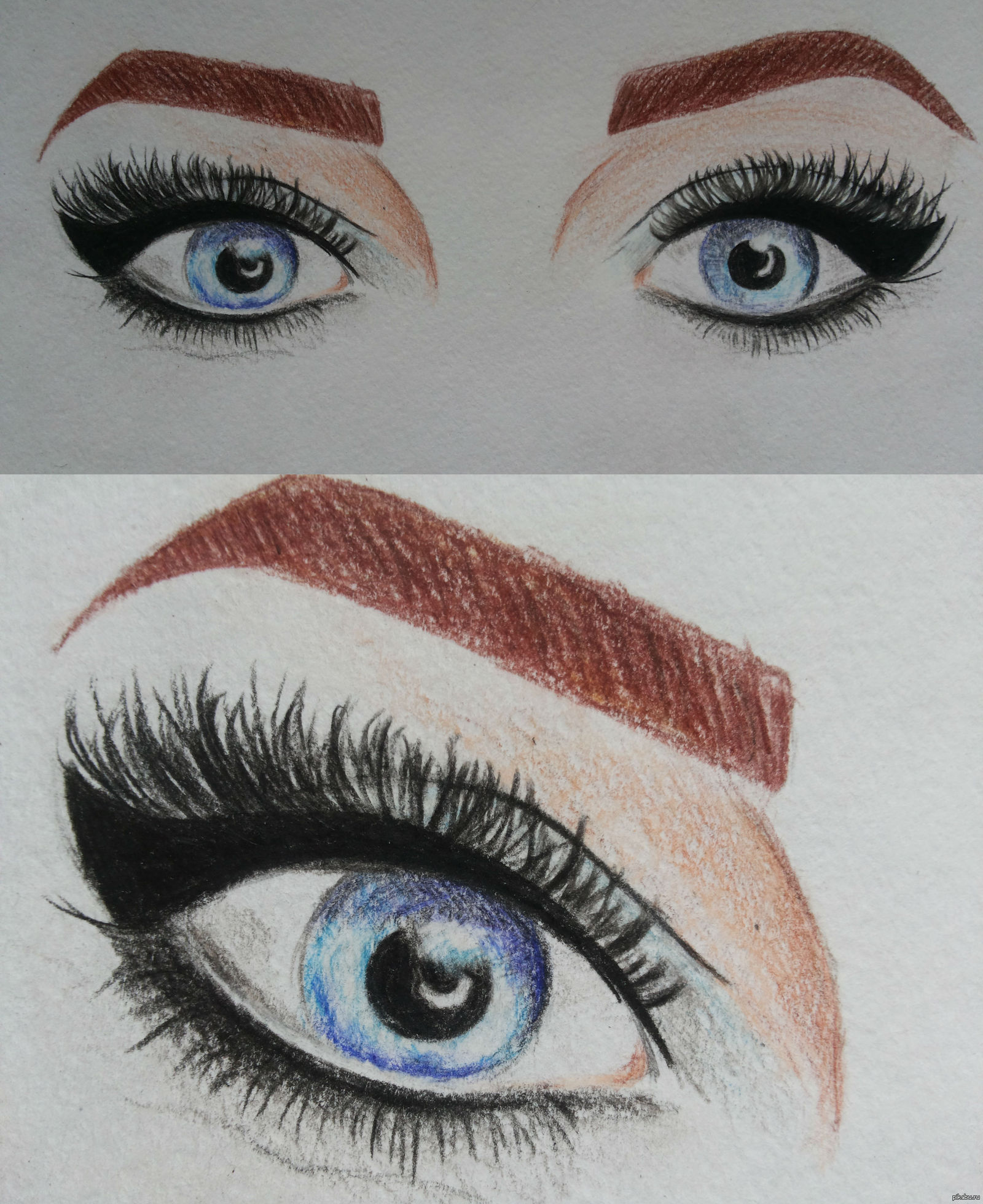 Рисунки для срисовки большие глаза