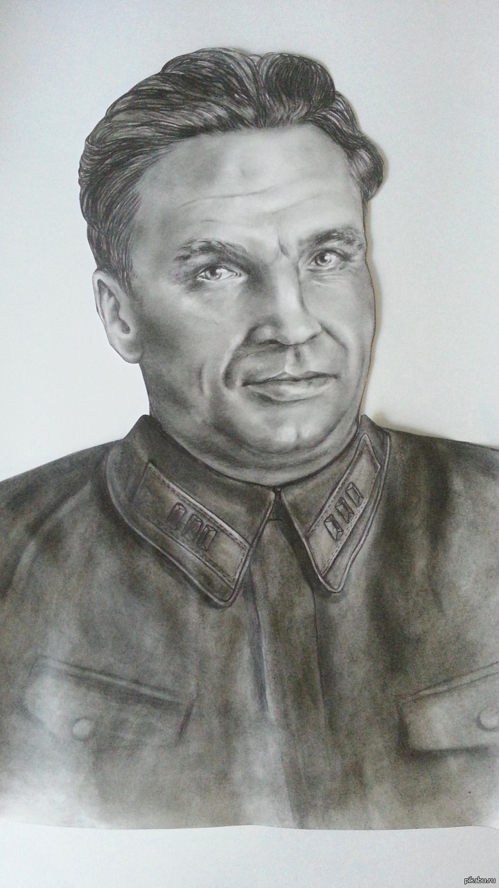 Comrade Chkalov - My, Pencil drawing, Pilots