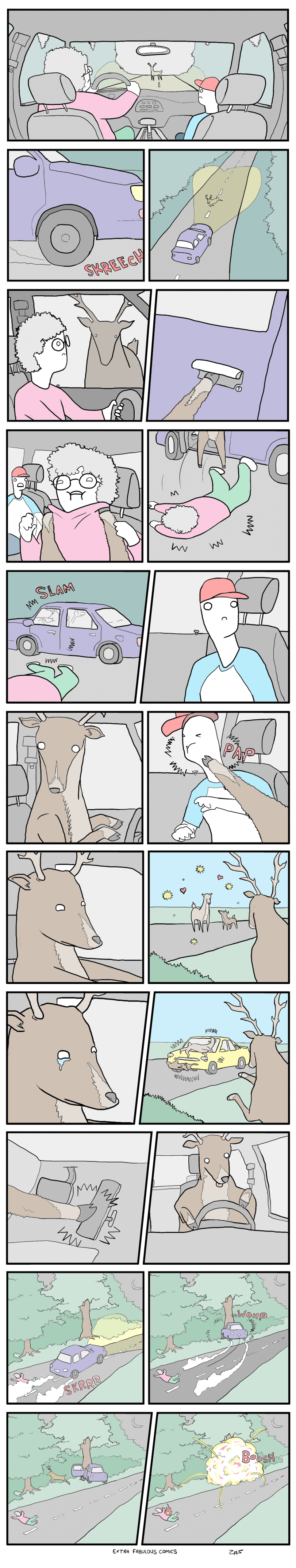 Just a deer - Deer, Comics, Revenge, GIF, Longpost, Deer