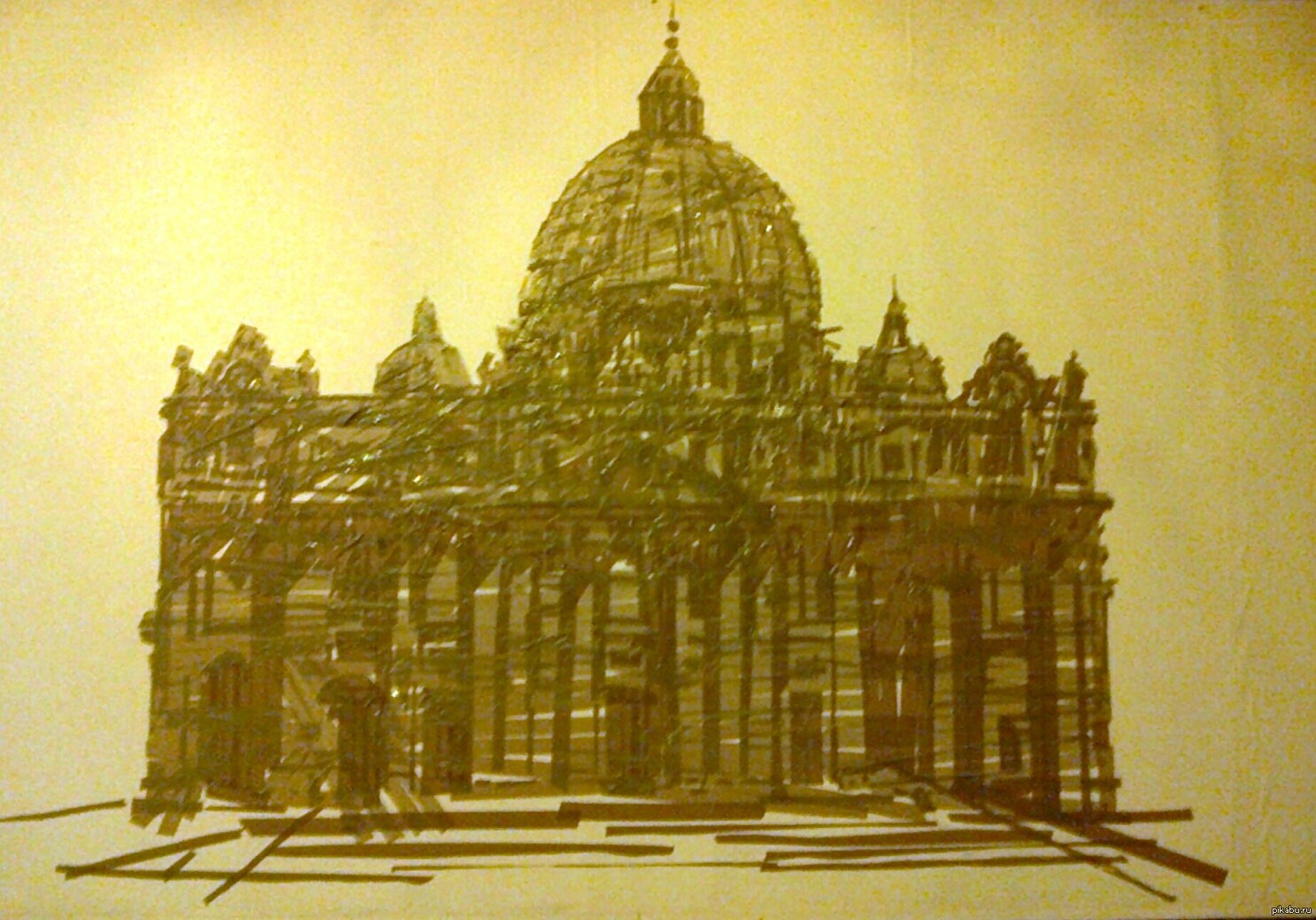 скотчем на стене | Пикабу