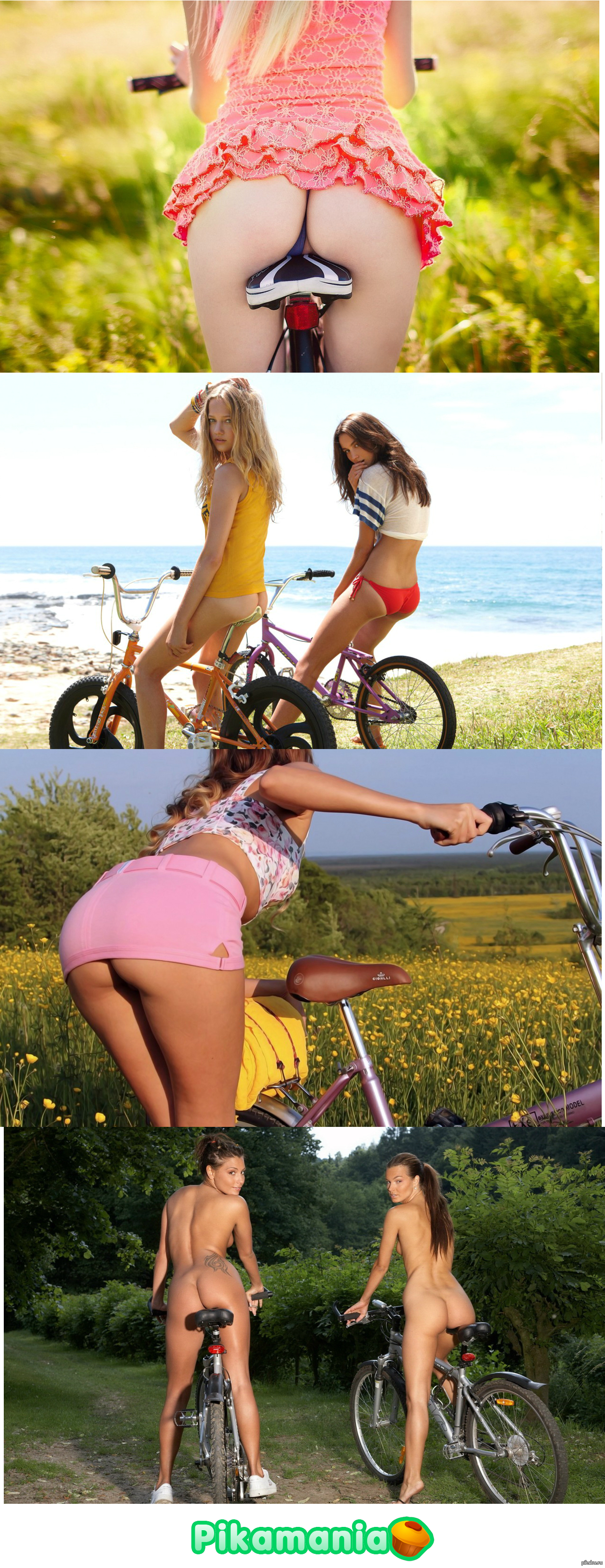 Girls love to ride too - NSFW, My, Girls, A bike, 