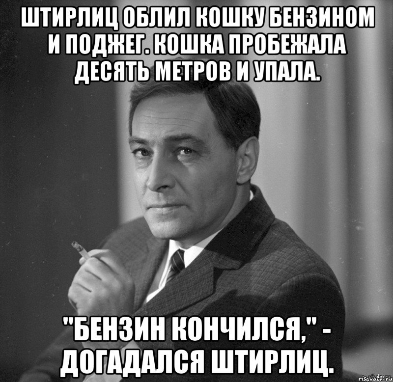 Анекдоты про Штирлица. Догадался Штирлиц. Подумал Штирлиц.